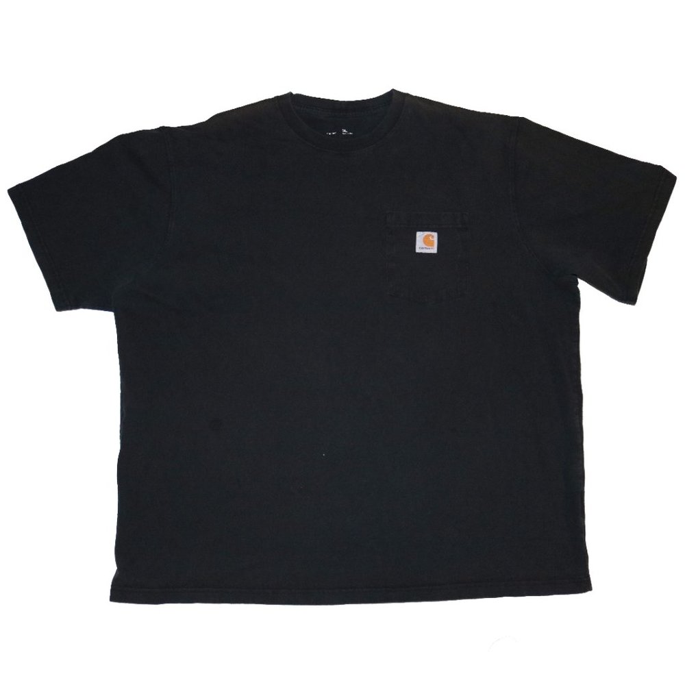Carhartt Pocket T Shirt Mens 2XL XXL Grey Black Pocket Tee Short Sleeve Workwear